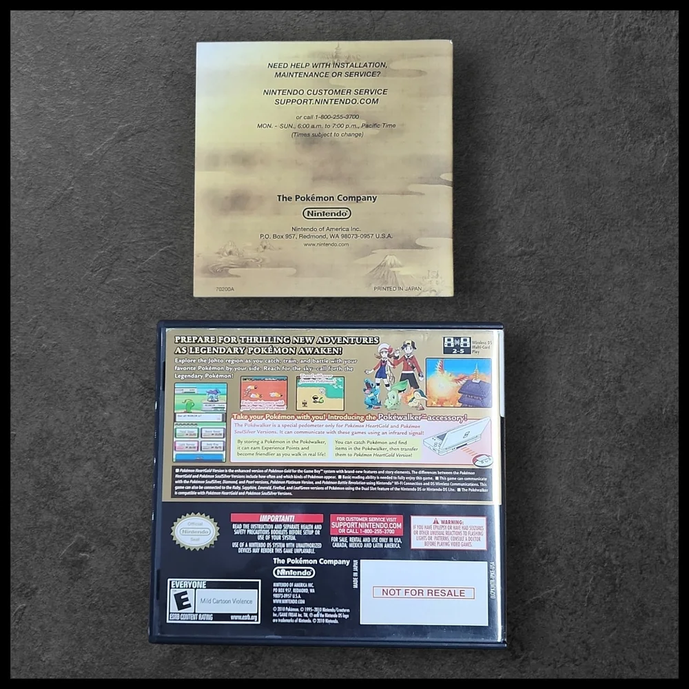 Nintendo DS Pokemon Heartgold Replacement Video Game Case Manual Only NO GAME - Picture 3 of 5